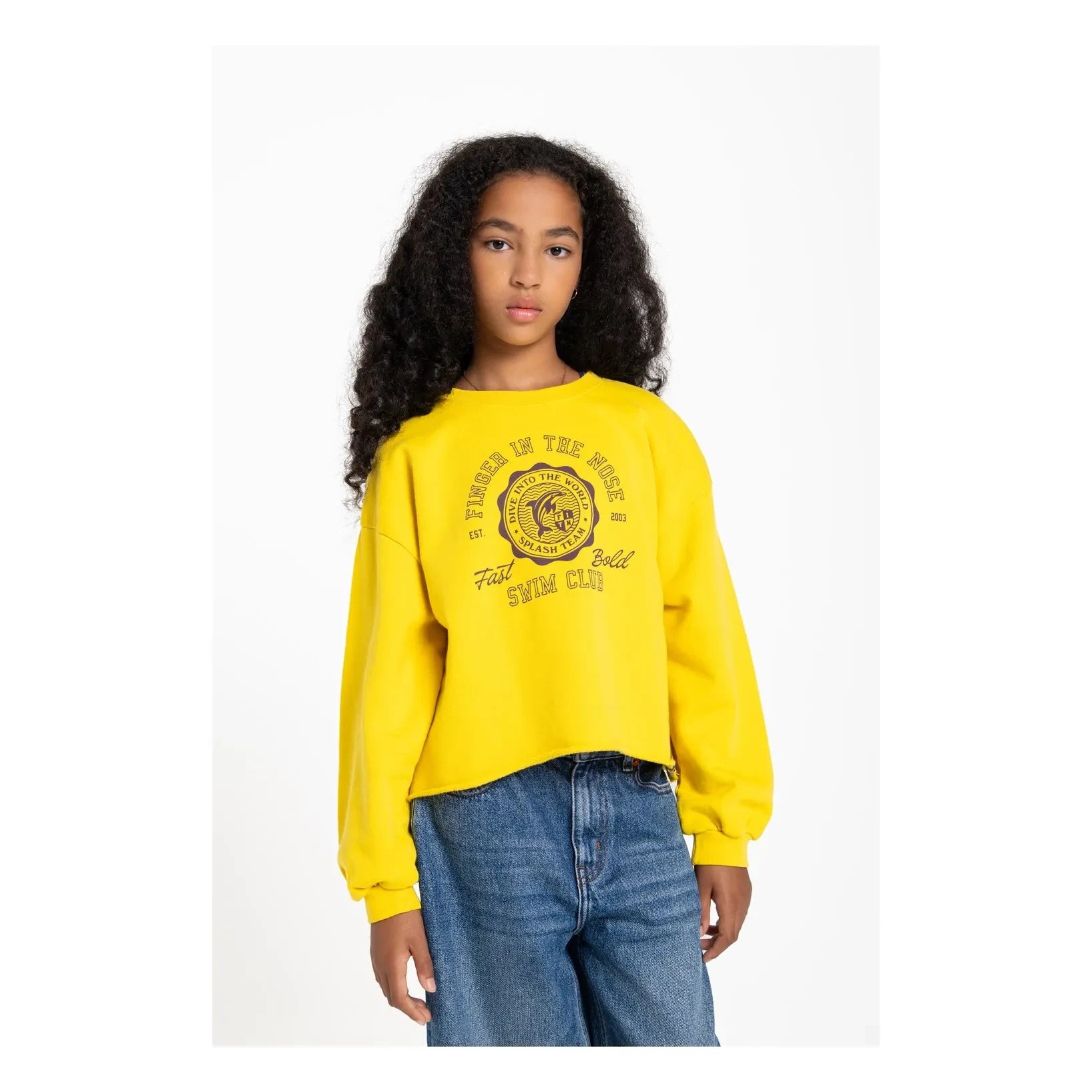 Finger in der Nase – BAY Sweatshirt aus Bio-Baumwolle | Gelb