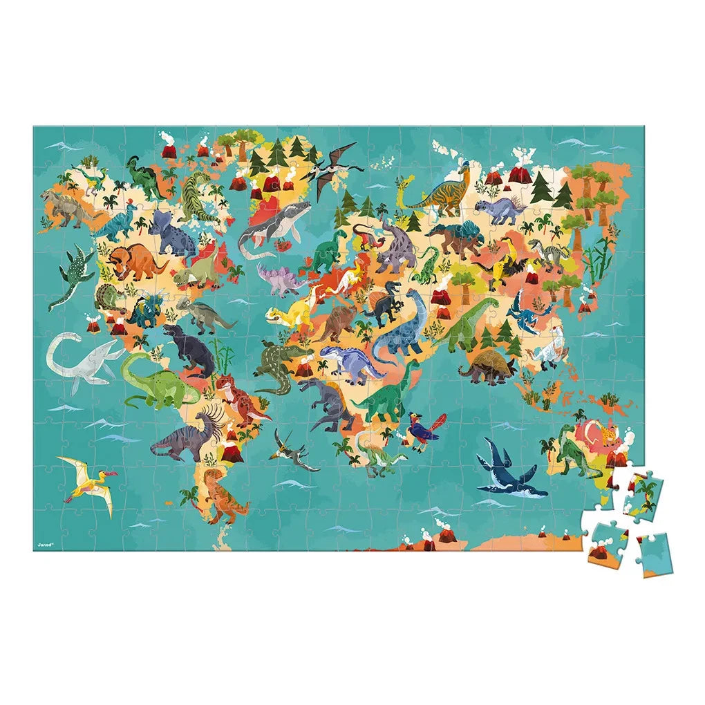 Janod - Pädagogisches Dinosaurier-Puzzle - 200 Teile