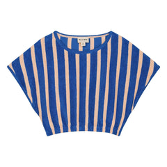 We Are Kids - Bree Gestreiftes Bio-Baumwoll Crop T-Shirt | Blau
