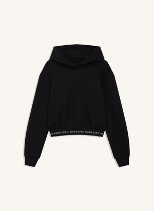 Anine Bing - Dany Crop Baumwoll Sweatshirt | Schwarz