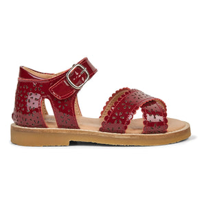 Petit Nord - Scallop Flower Sandalen | Kirschrot