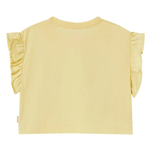 Tinycottons - Rosa Rüschen-T-Shirt aus Bio-Baumwolle | Blassgelb