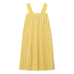 Dr Bloom - Gestreiftes Kleid in Zitronengelb