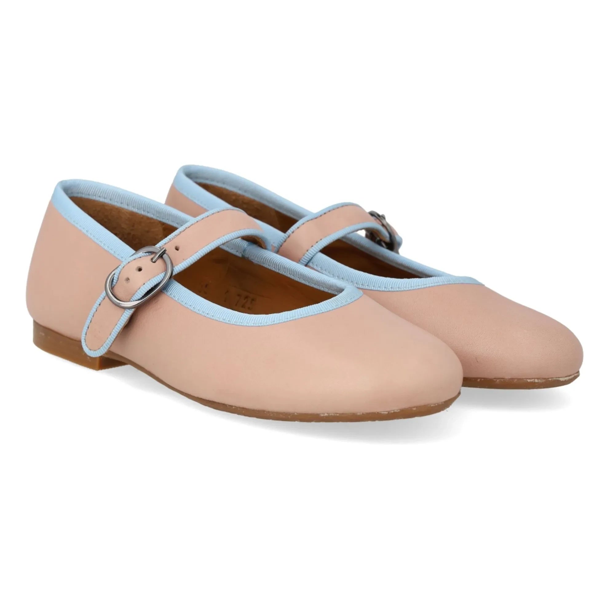Angulus - Mary Jane Ballerinas mit Kontraststreifen | Blassrosa