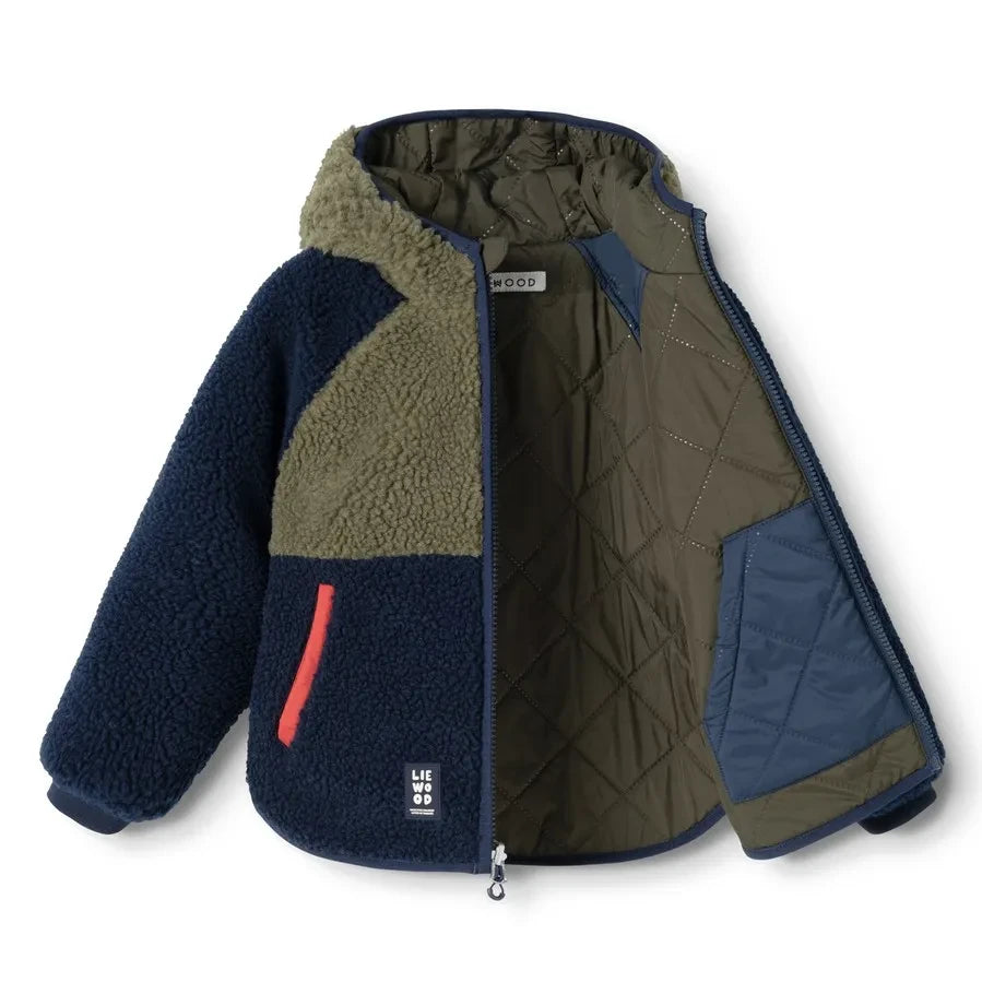 Liewood - Jackson Wendbare Sherpa-Jacke aus recycelten Fasern | Khaki
