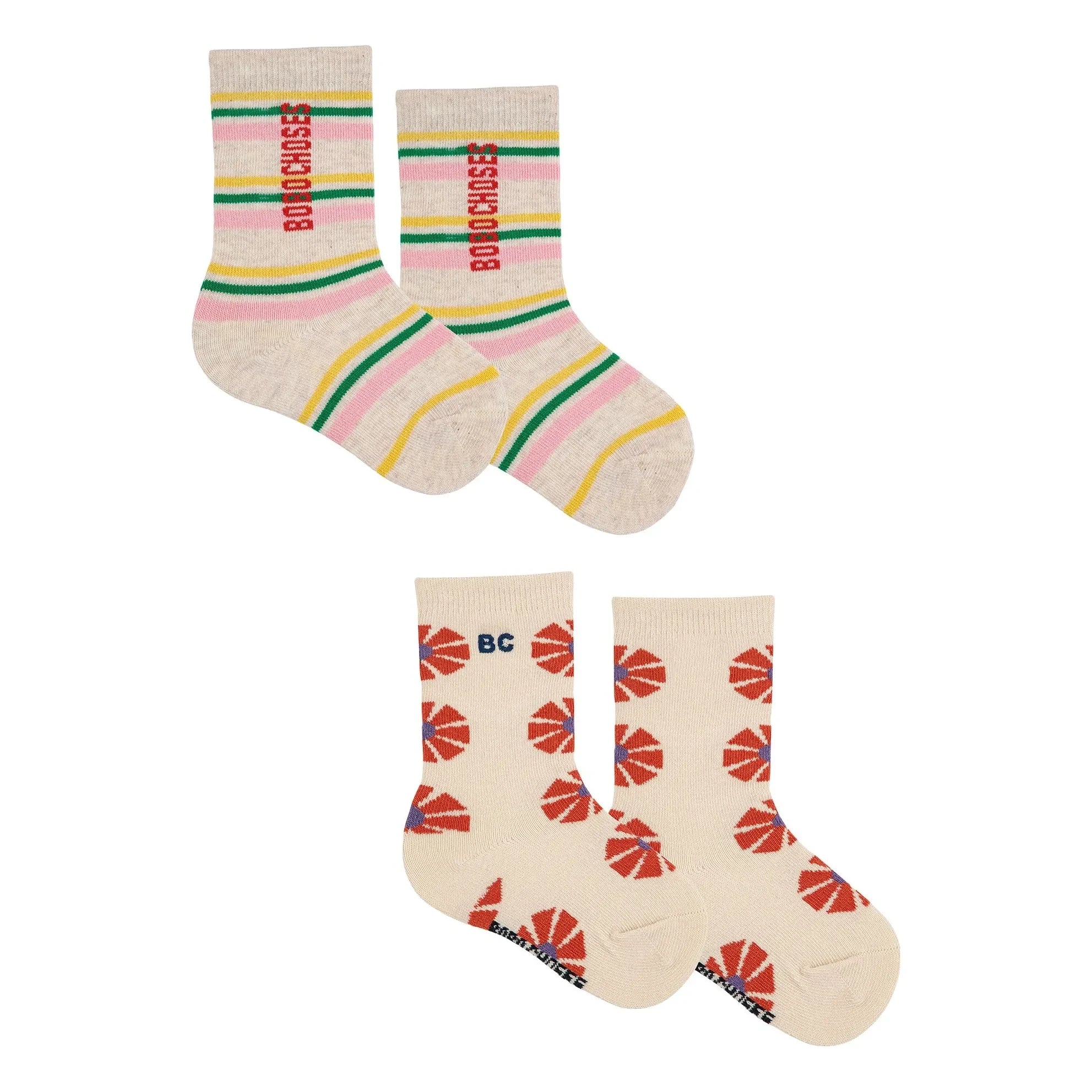 Bobo Choses - 2er-Set Socken aus Bio-Baumwolle Kaleidoscope | Beige