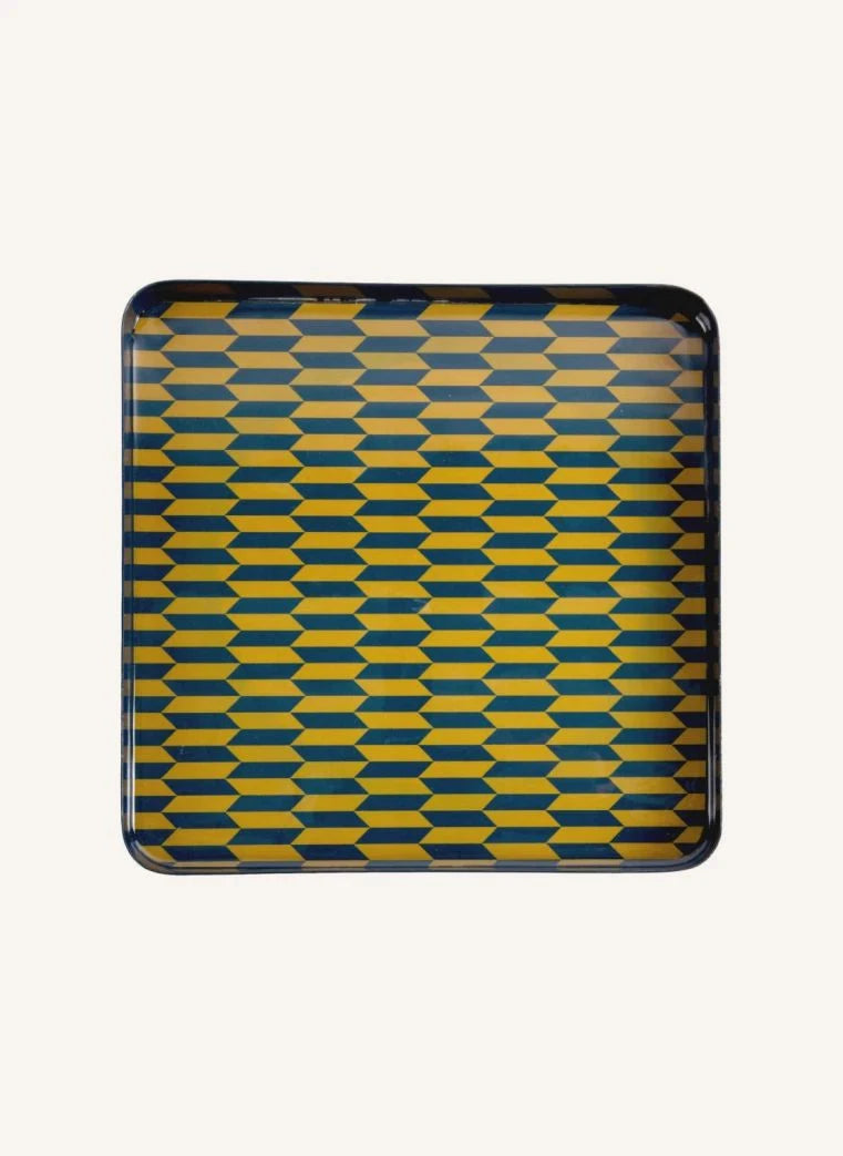 Present Time - Salerno Metalltablett | Lagoon Blau