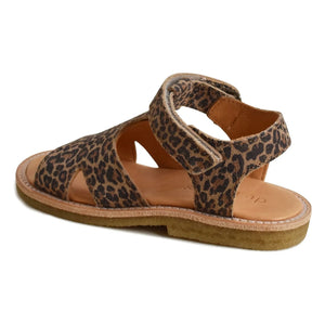 du Loua – Du Alfie Leoparden-Sandaletten aus Wildleder | Braun