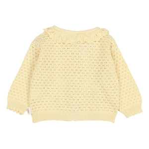 Búho - Pointelle Boho Bio-Baumwoll-Cardigan | Gelb