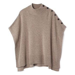 Bompard - Kaschmir-Cape mit Knöpfen | Beige