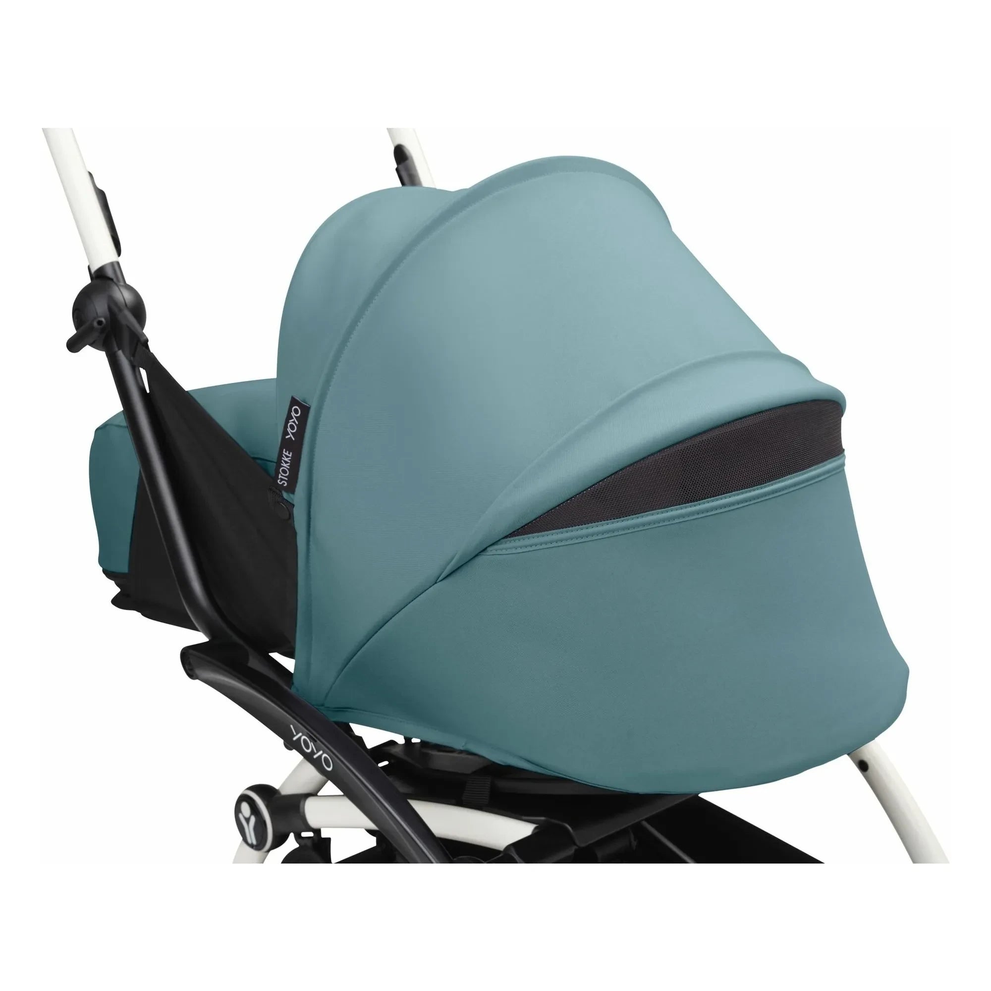 Stokke® - YOYO³ 0+ Neugeborenen-Kinderwagen Weißes Gestell | Aqua