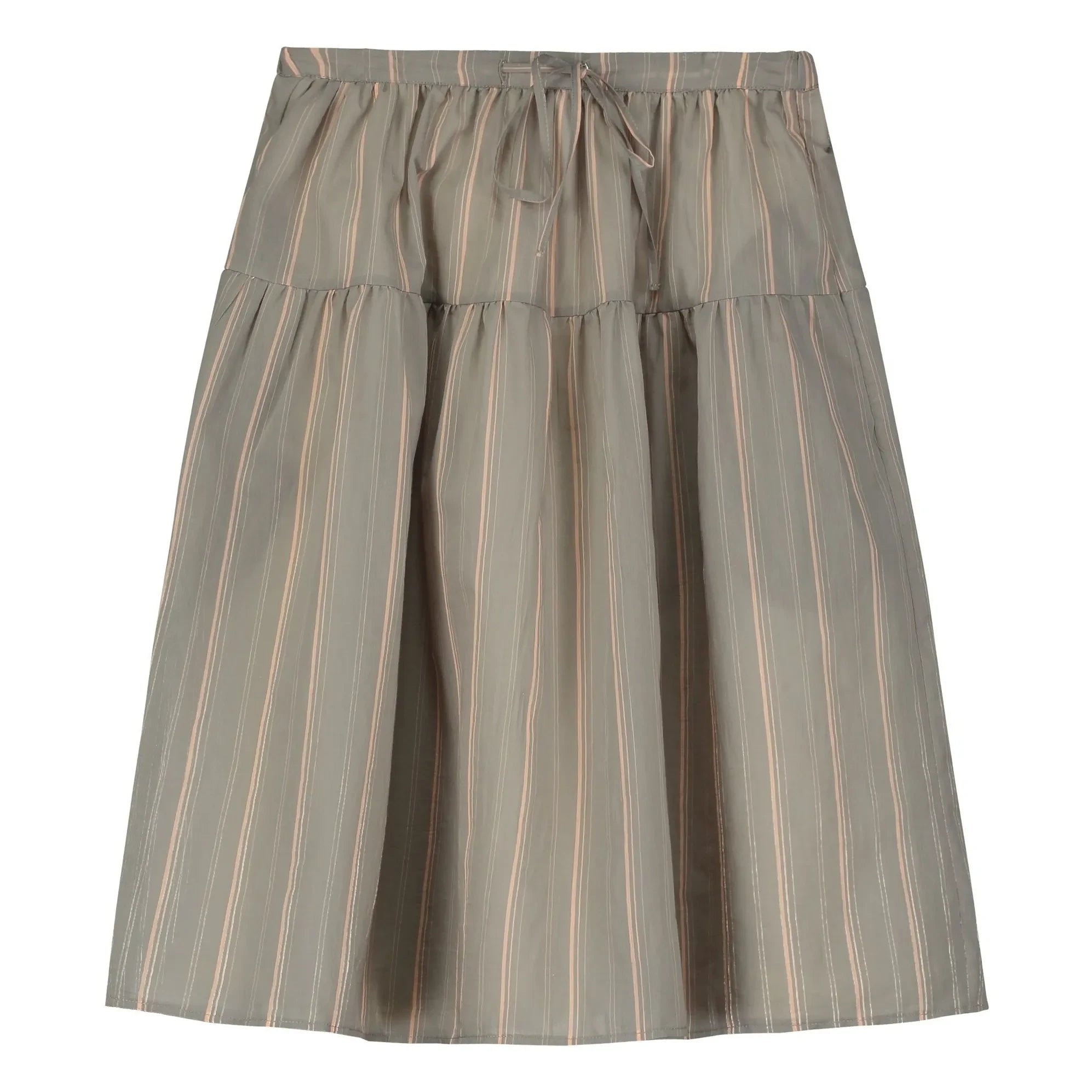 Tangerine – Gestreifter Midirock | Grau