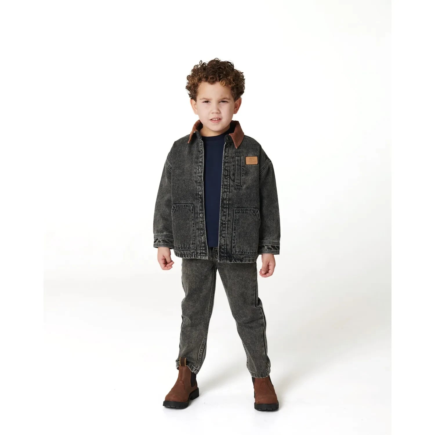 Copenhagen Colors - Jacke aus Bio-Baumwolle im Used-Denim-Look | Dunkelgrau