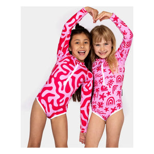 Beach & Bandits - Tropische Brisen UV-Schutz-Badeanzug aus recycelten Fasern | Rosa