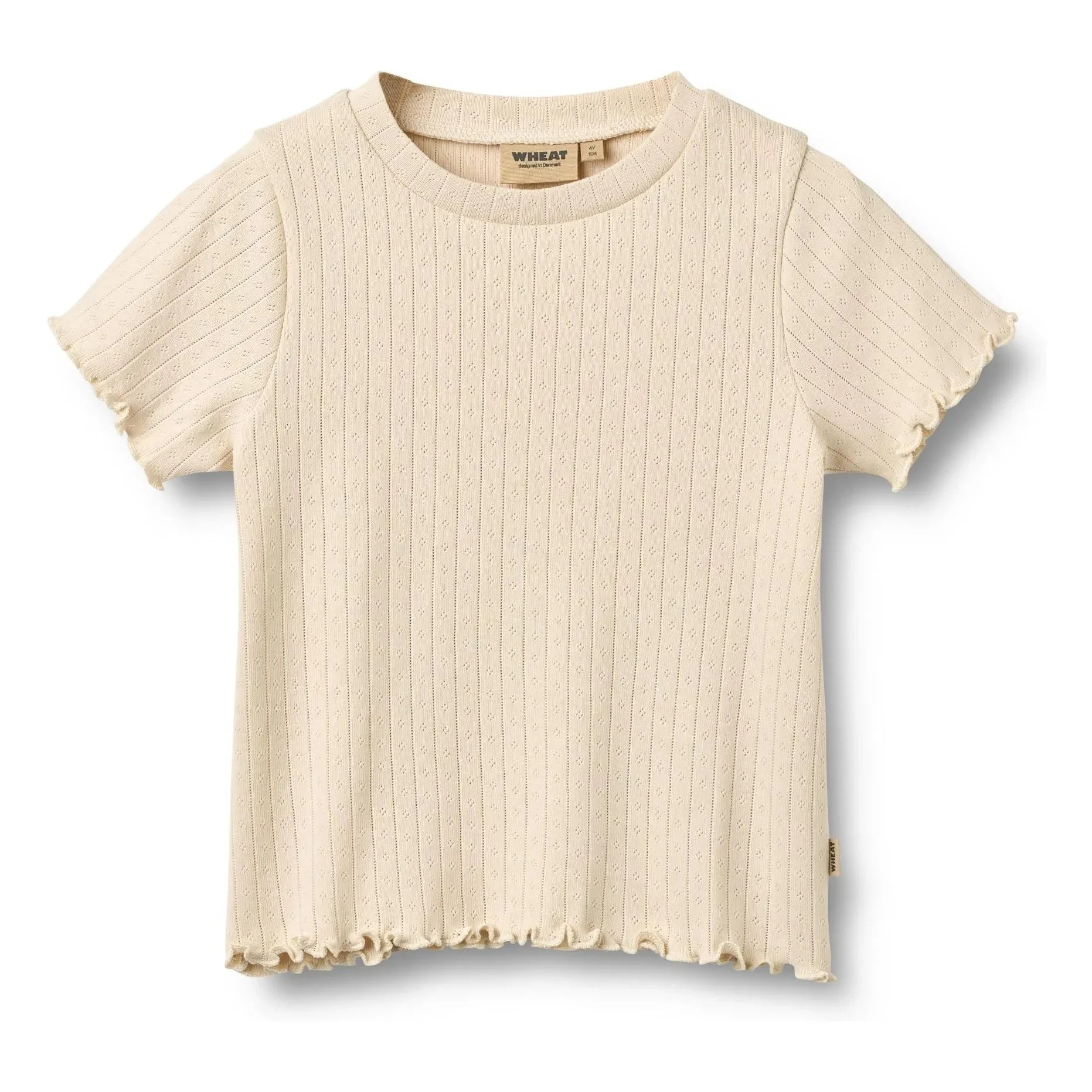 Weizen - Irene Ribanalı T-Shirt Bio-Baumwolle | Ecru