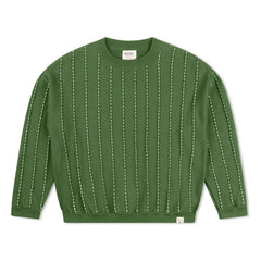 Matona - Gestreifter Bio-Baumwoll-Pullover | Grün