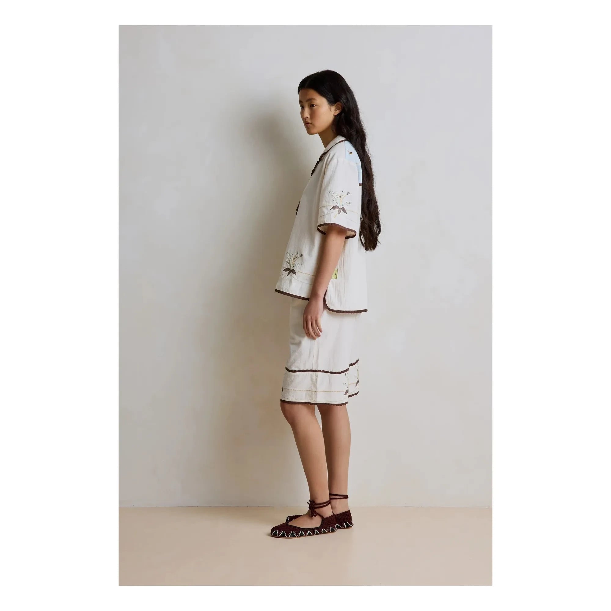 Hod - Capri-Baumwollhemd | Creme