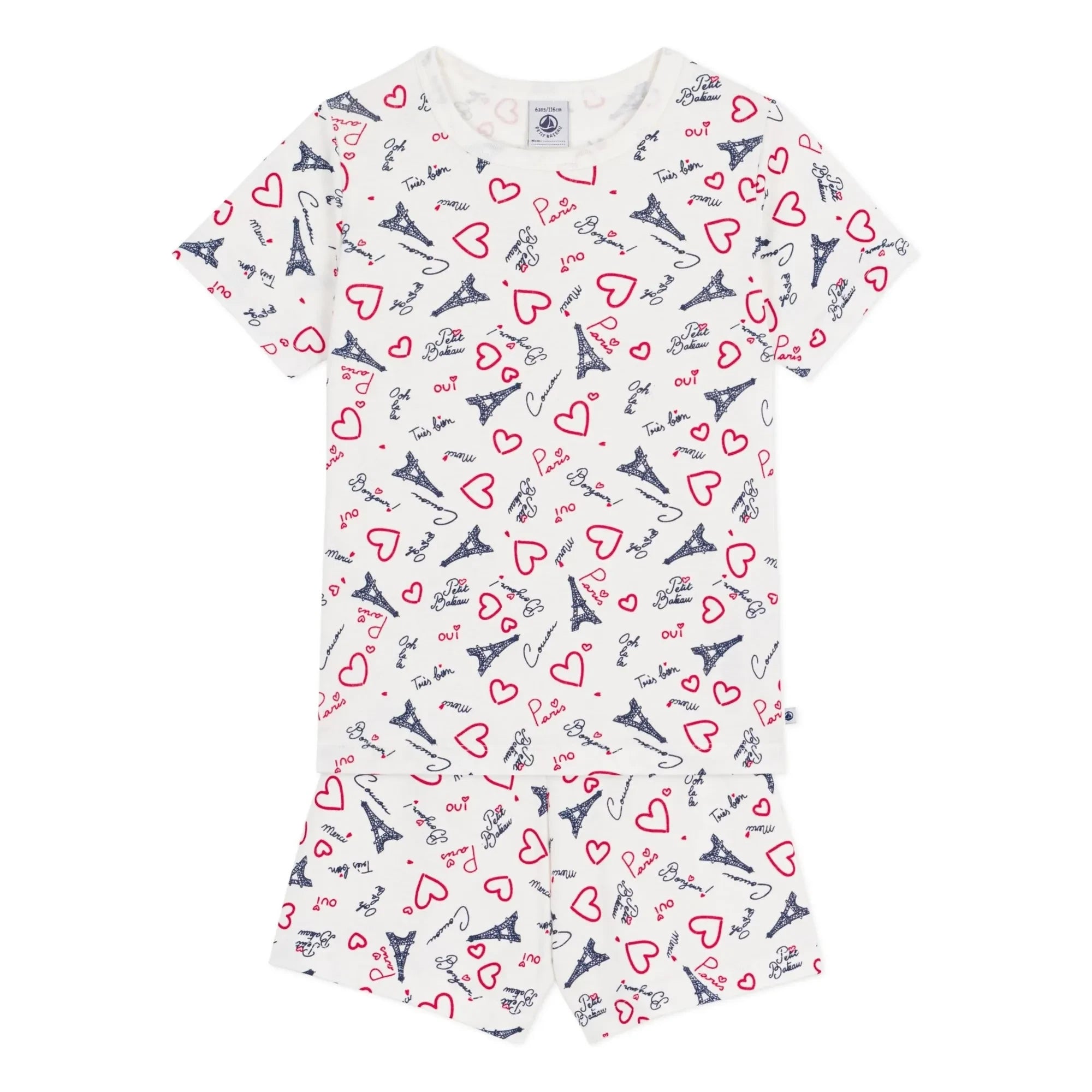 Petit Bateau - Pyjama Short Paris | Weiß