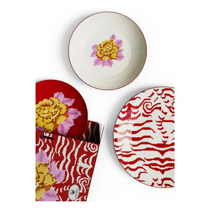Lisa Corti - Indian Tiger Tellerset - 3-teilig | Rot