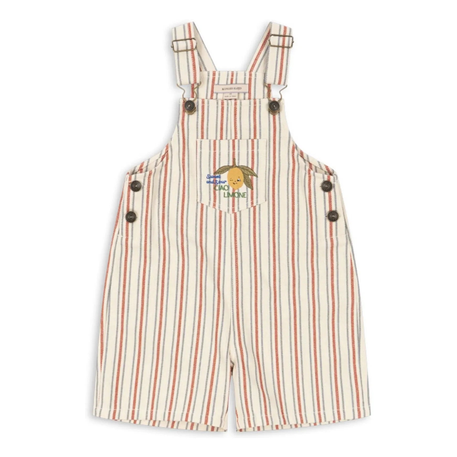 Konges Sløjd - Frankie Gestreifter Bio-Baumwoll-Short-Overall | Beige