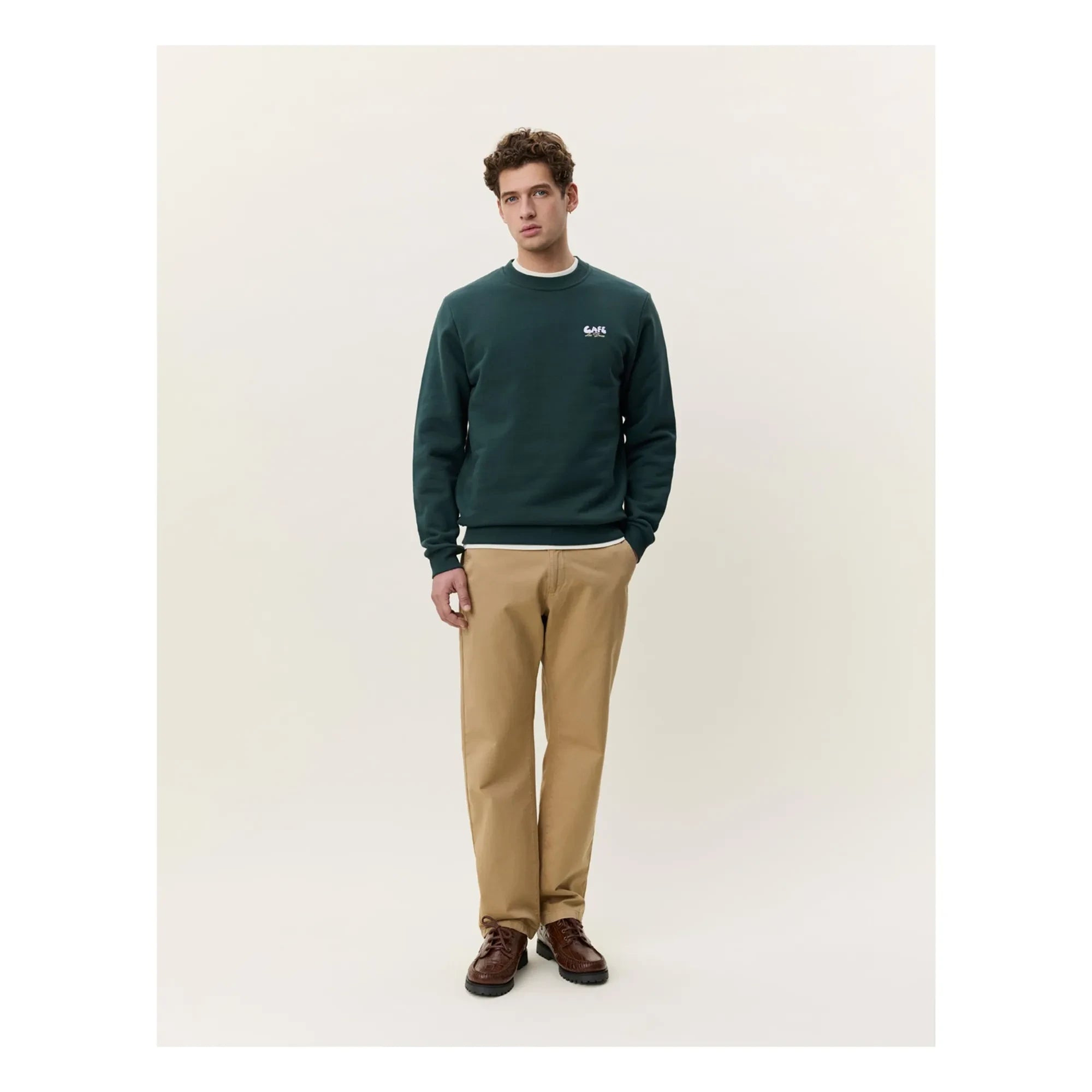 Les Deux - Sweat Café | Dunkelgrün