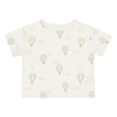 Quincy Mae - T-Shirt mit Heißluftballon-Print in Box | Elfenbein