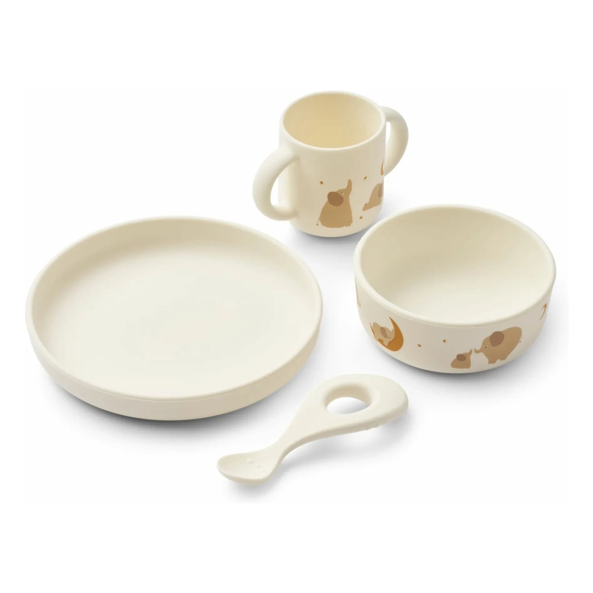 Liewood - VIVI Silikon Essgeschirr - 4er-Set | Elephant/Creme de la creme