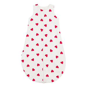 Petit Bateau - Gepolsterter Baumwoll-Schlafsack Herzen | Weiß