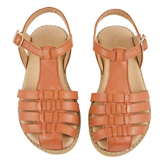 Emile et Ida - Leder Sandalen mit Kreuzriemen | Camel
