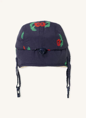 Bobo Choses - Flowered Sherpa-Mütze Recycelte Fasern | Dunkelblau