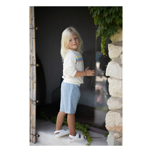 1+ in the family - Santanyi Gestreiftes Frottee-Sweatshirt | Weiß