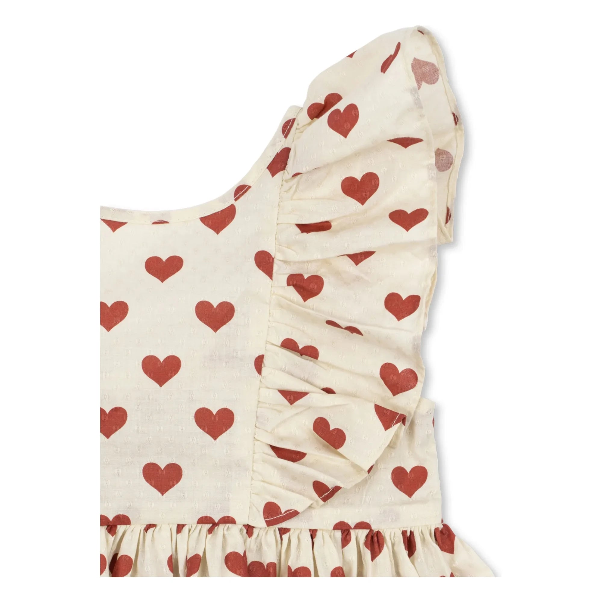 Konges Sløjd - Cianna Kleid Herzen Bio-Baumwolle | Ecru