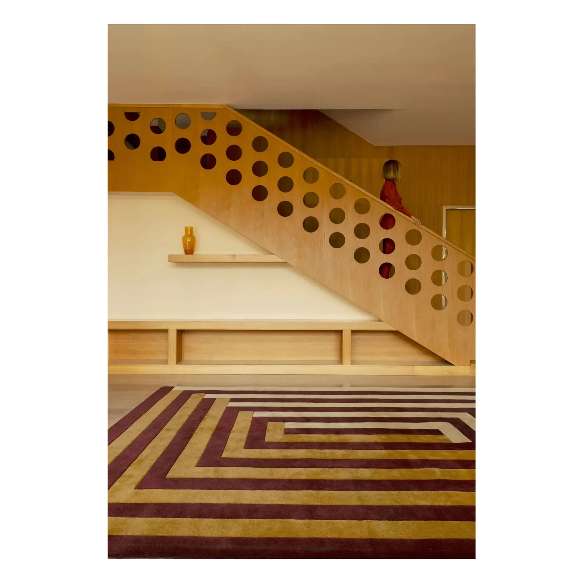 Geschichtet - Wollteppich Labyrinth, Tekla Evelina Severin | Kum