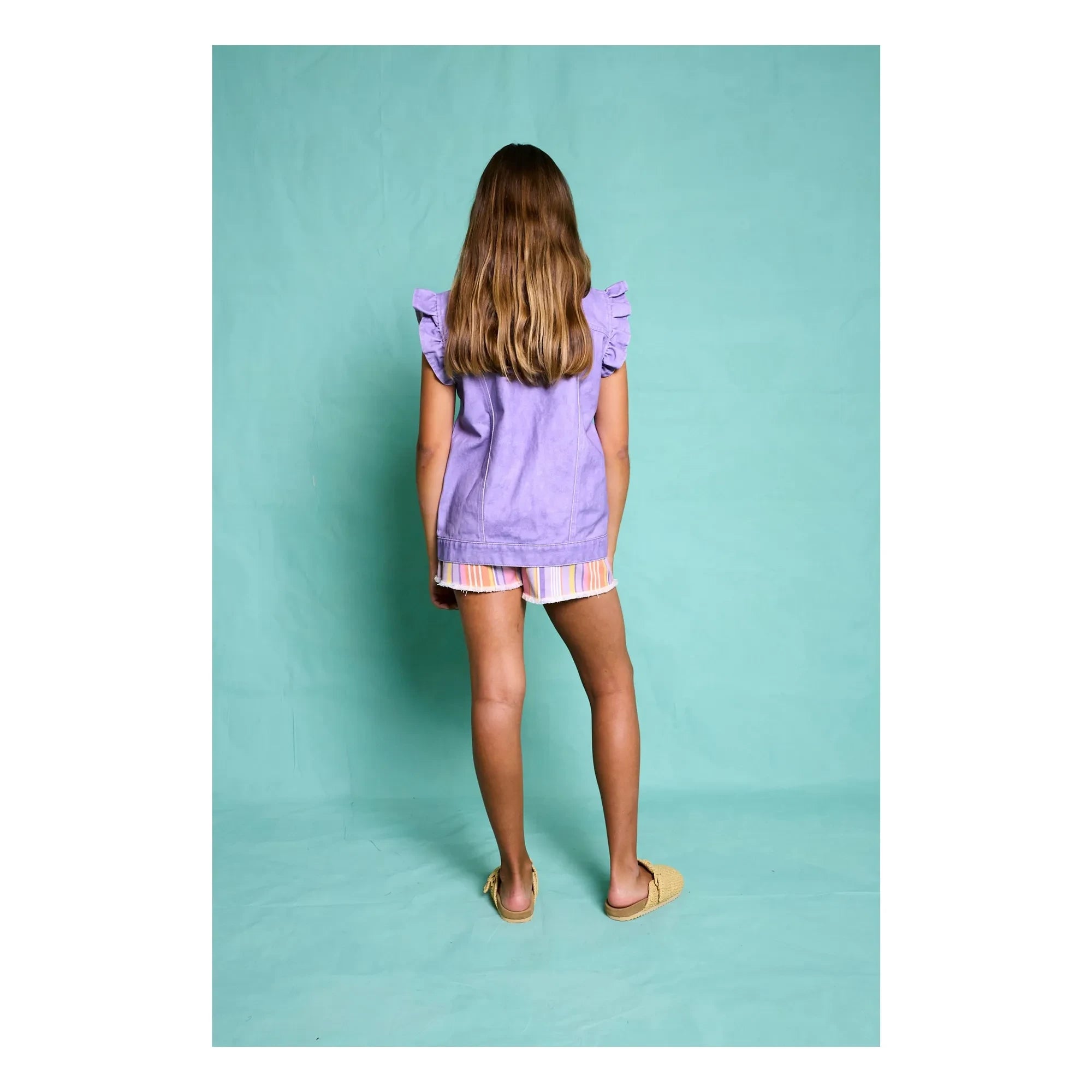 Favorite People - Ricotta Gestreifte Shorts | Lila