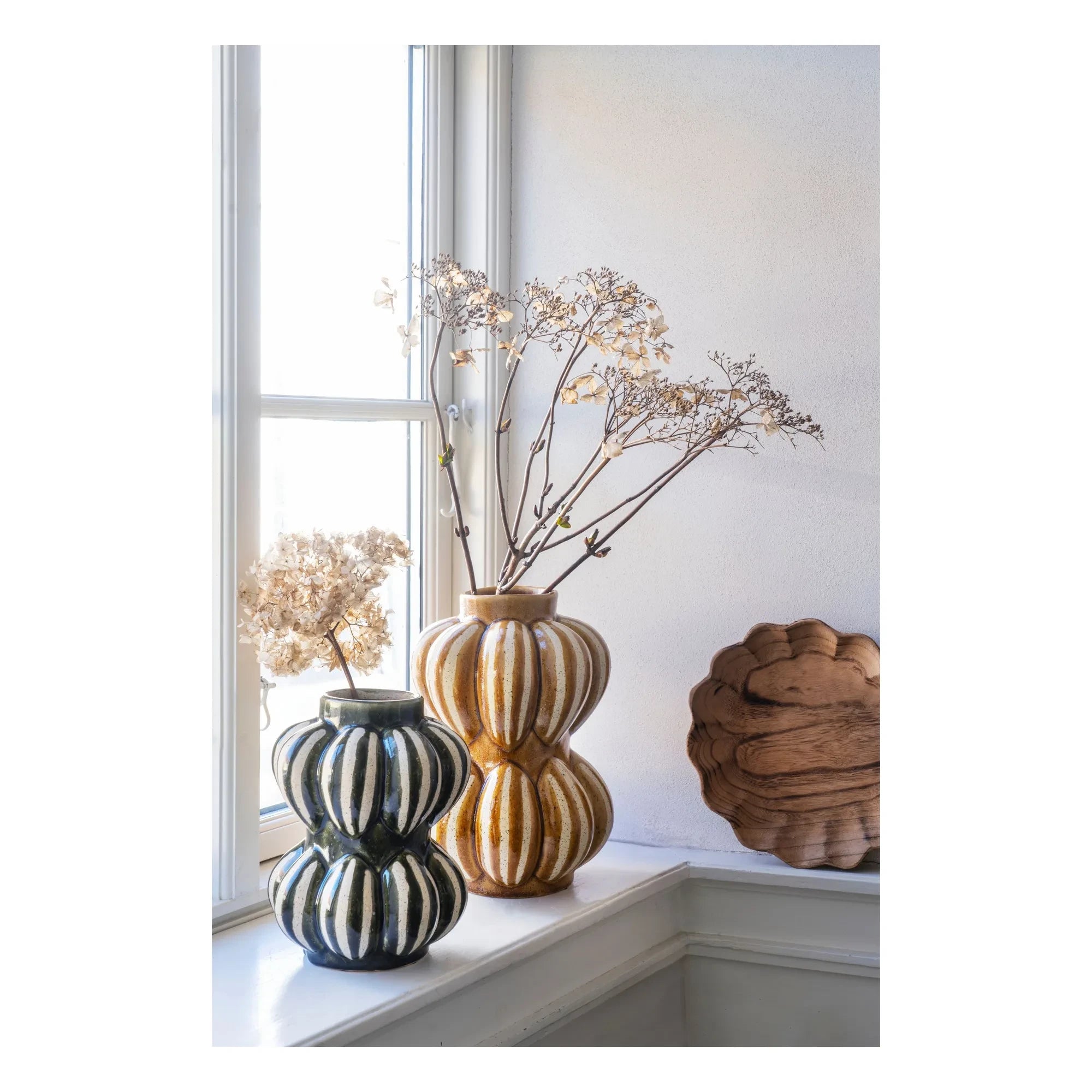 Madam Stoltz - Vase aus Steinzeug | Grün