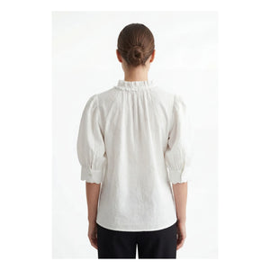 BELLEPIECE - Belem bestickte Baumwollbluse | Weiß