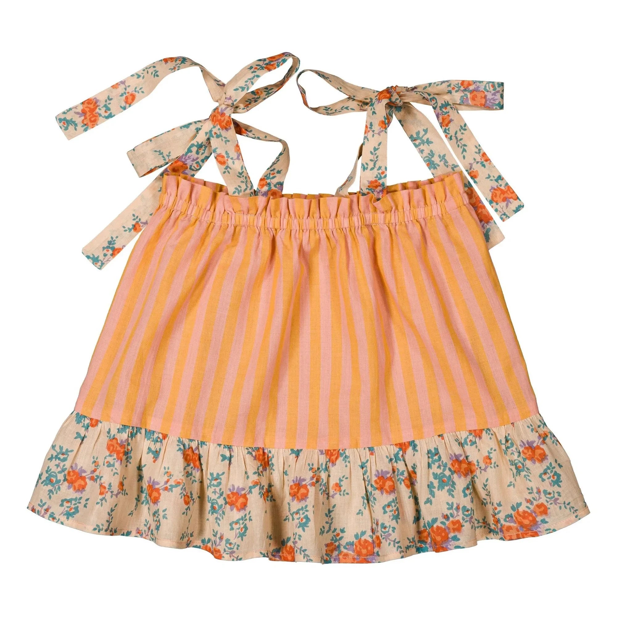Louis Louise - Zoya Gestreiftes Oberteil mit Blumenmuster | Orange