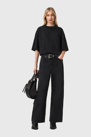 AllSaints ESME kadın pamuklu oversize tişört