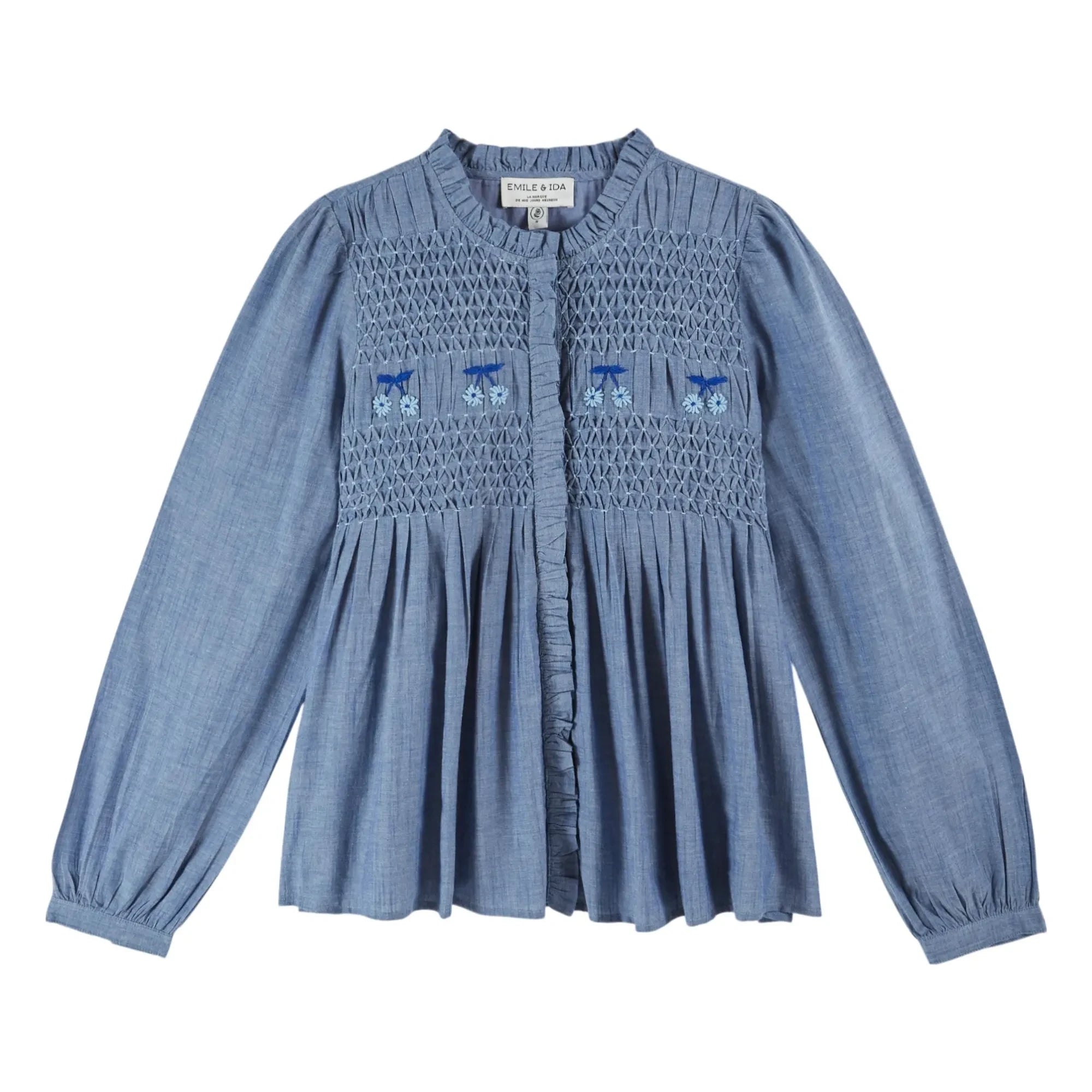 Emile et Ida - Mavi Chambray Pamuk Bluz | Mavi