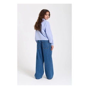 Smallable Kid - Clara Gestreiftes Kurzarmhemd | Hellblau