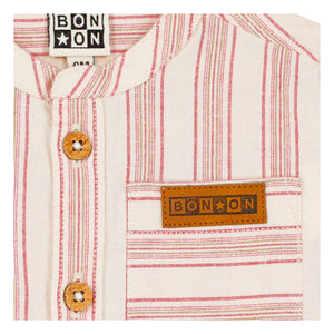Bonton - Never Striped Babyhemd | Creme