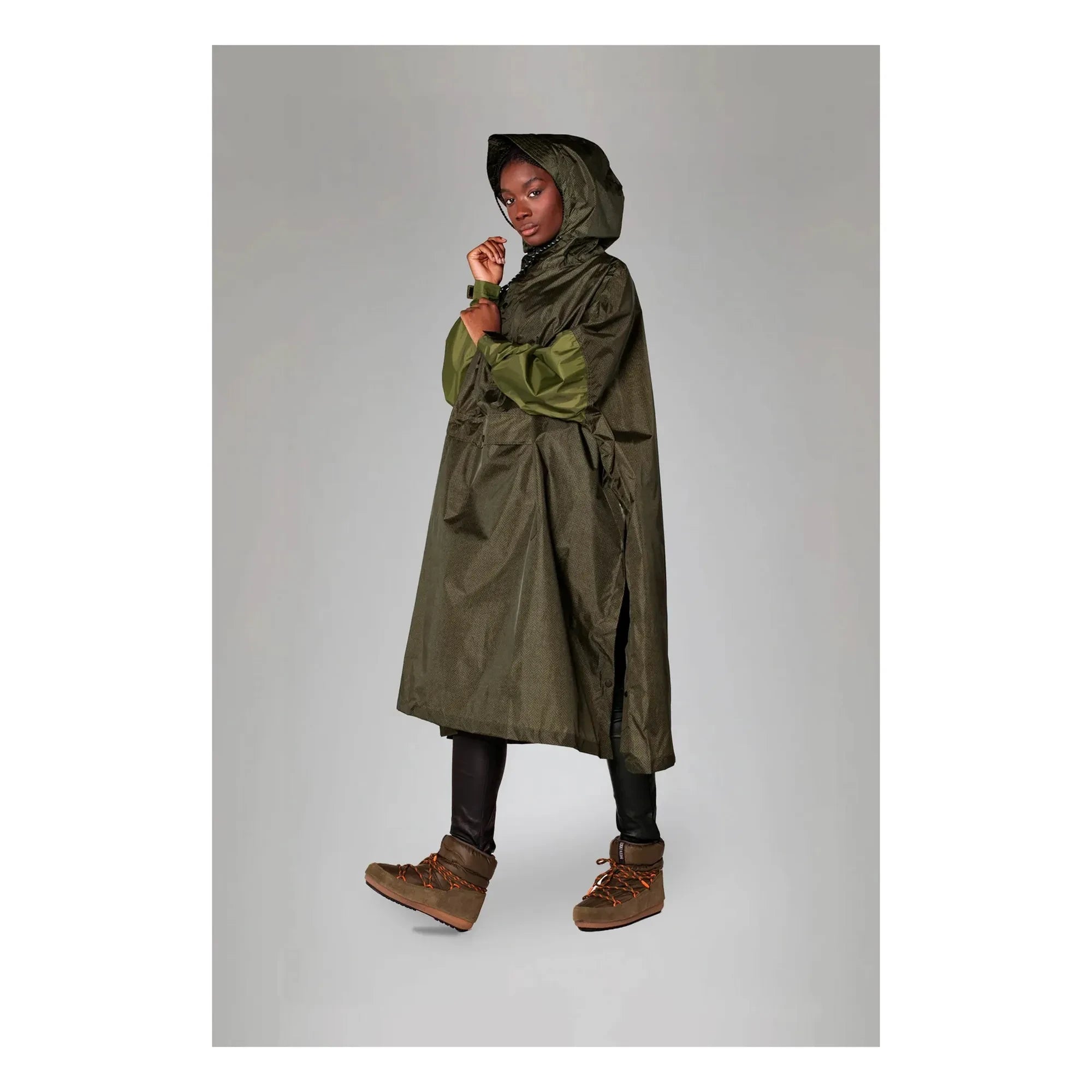 Rainkiss - Fischgrät-Regencape - Damenkollektion | Braun