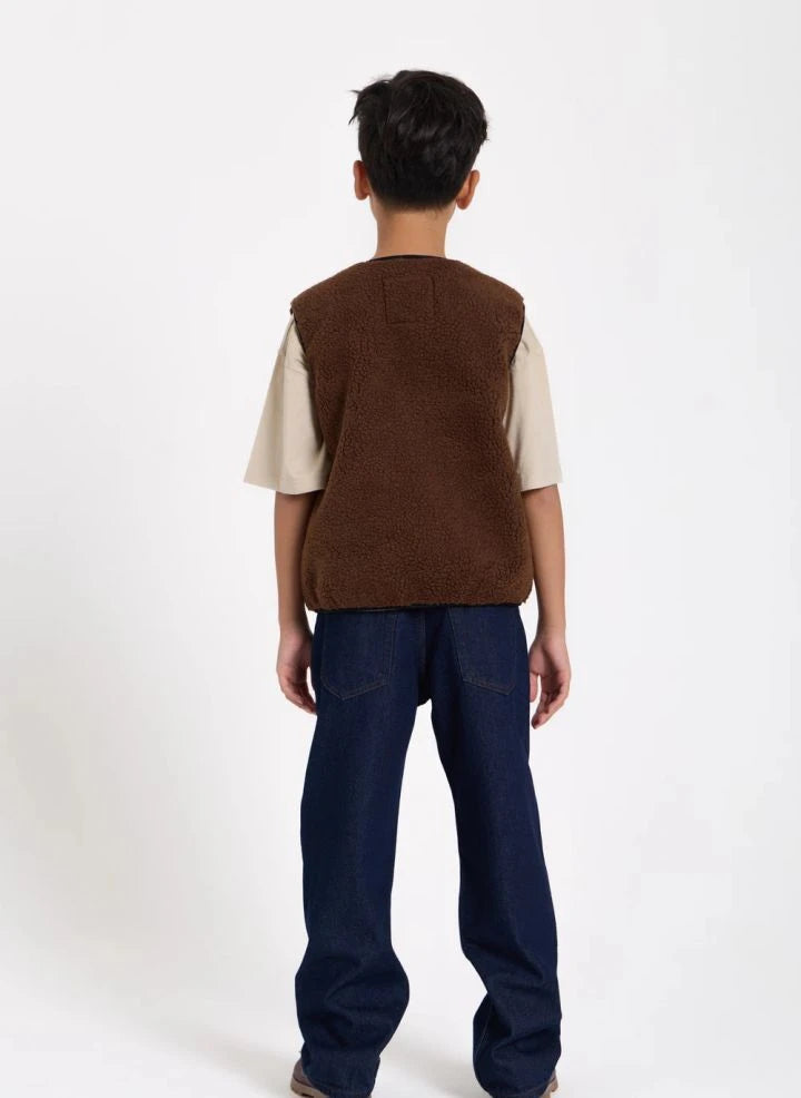 Hundred Pieces - Easy Sherpa Kolsuz Ceket | Kahverengi