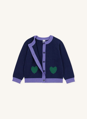 Petit Bateau - Wool Hearts Hırka | Gece mavisi