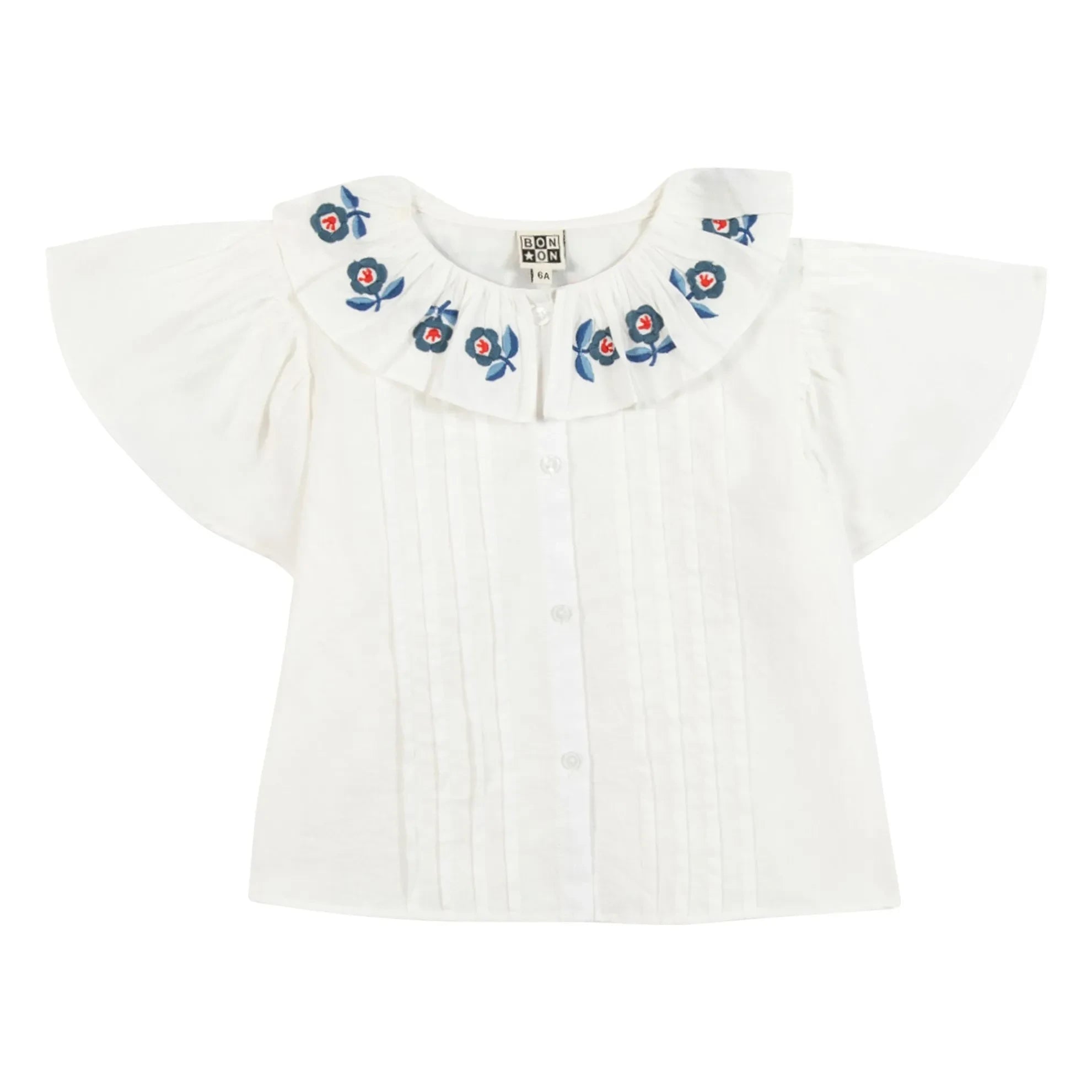 Bonton - Nancy İşlemeli Yaka Bluz | Ecru