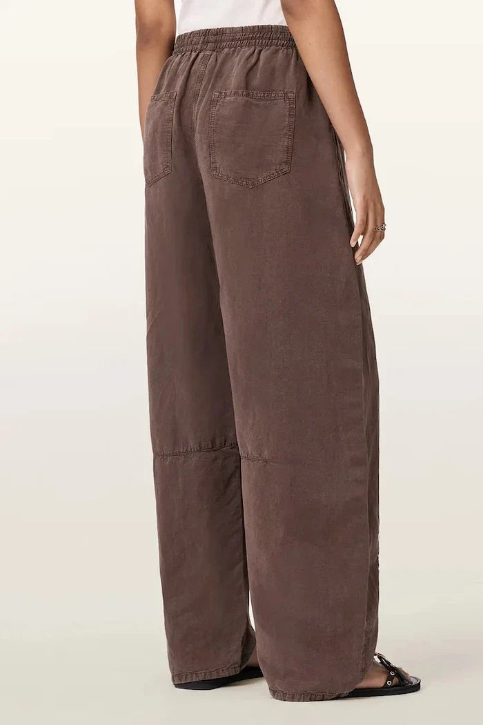 AllSaints kadın geniş paça keten karışımlı pantolon JETT
