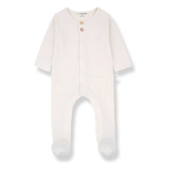 1+ in the family - Gerippter Pyjama Pau | Ecru