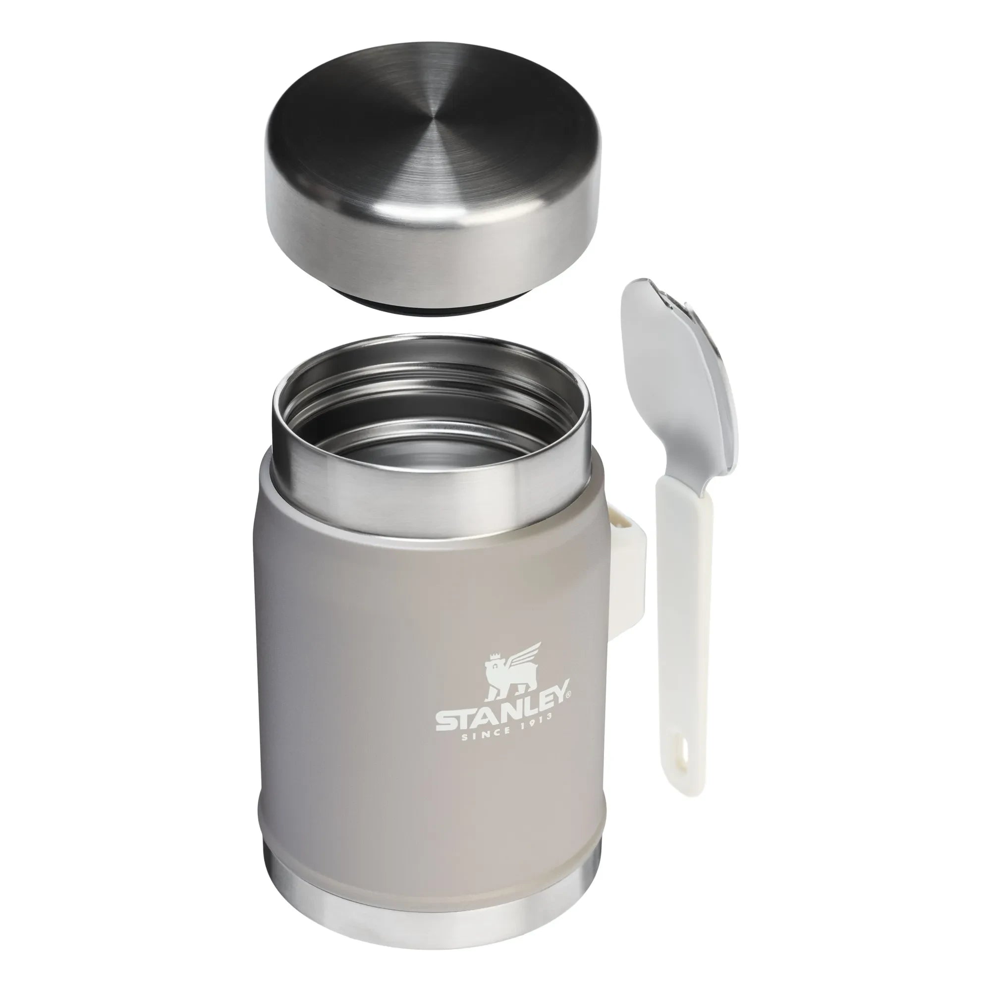 Stanley 1913 - Legendärer Thermobehälter 0,4 L mit Löffel/Gabel | Grau