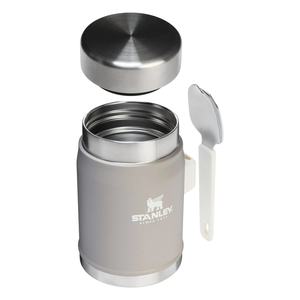 Stanley 1913 - Legendärer Thermobehälter 0,4 L mit Löffel/Gabel | Grau
