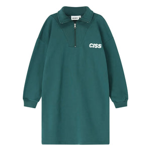Cos I Said So - Kleid aus Bio-Baumwolle mit halbem Reißverschluss | Dunkelgrün